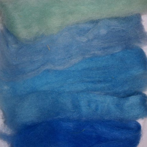 Carded Mohair Blue Mix
